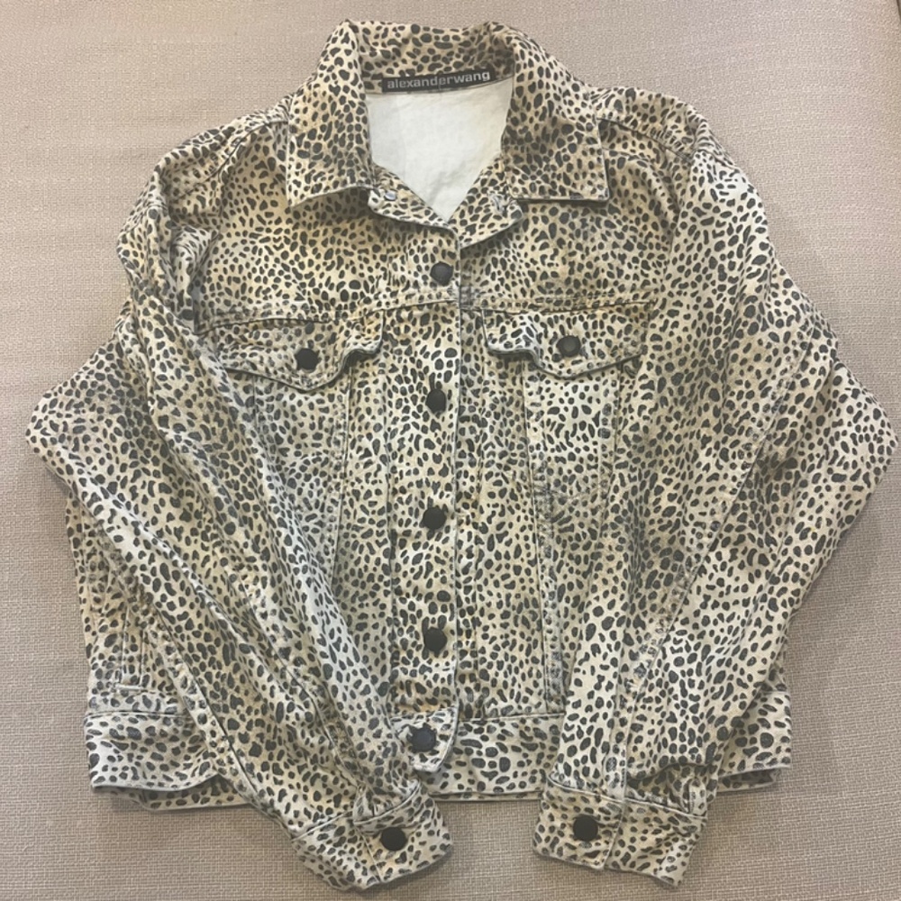 Alexander Wang Game Cheetah Print Denim Jacket